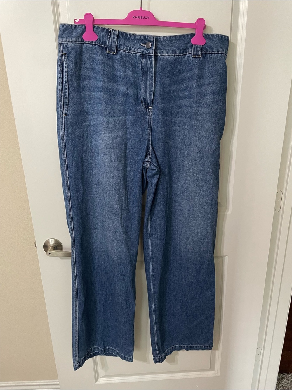 NWOT Saint Art Nessa Denim Pants XXL Blue Wide Leg Jeans